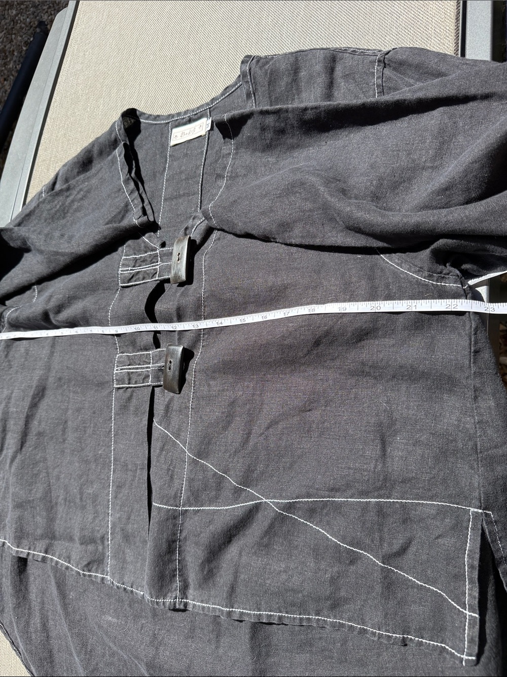 Relaxed Washed Black Bodil Two-Piece Linen Set - Picture 4 of 11